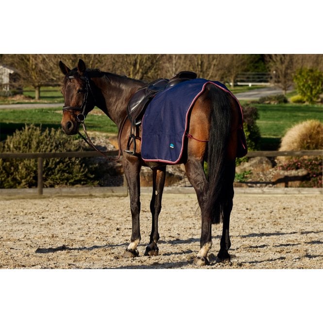 Weatherbeeta  Essential Fleece Lined Quarter Sheet - Navy/Burgundy
