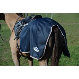 Weatherbeeta Essential Fleece Lined Quarter Sheet - Navy/Silver/Red