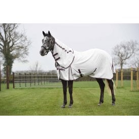 Weatherbeeta Hybrid Seasons Combo Neck Fly Rug - White/Maroon