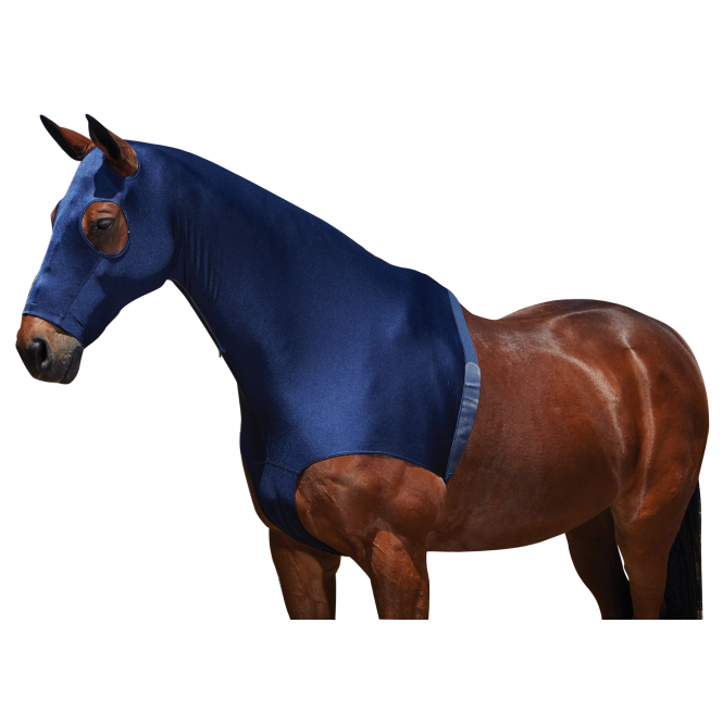 Weatherbeeta  Pony/Horse Stretch Hood With Zip - Navy Blue
