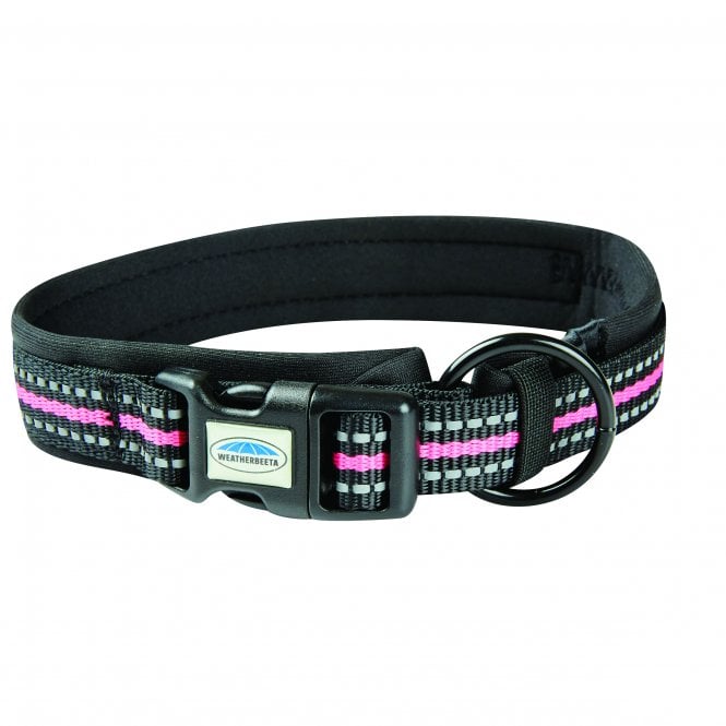 Weatherbeeta  Reflective Dog Collar - Black/Pink