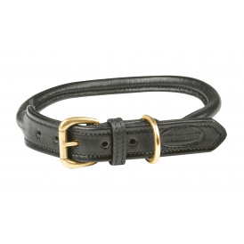 Weatherbeeta Rolled Leather Dog Collar - Black