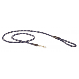 Weatherbeeta Rope Leather Dog Lead - Navy Blue/Brown