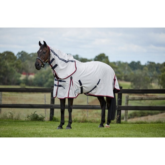 Weatherbeeta  Summer Sheet Lite IV Combo Neck - White/Navy/Red