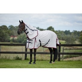 Weatherbeeta Summer Sheet Lite IV Combo Neck - White/Navy/Red