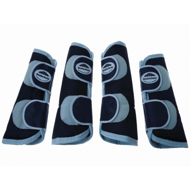 Weatherbeeta  Wide Tab Long Horse Travel Boots - Navy/Silver